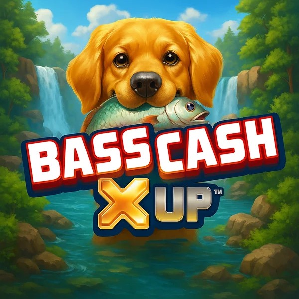 Bass Cash X UP slot logo by Alchemy Gaming at Gambloria Casino
