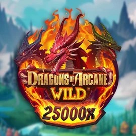 Dragons of Arcane Wild slot logo by Foxium at Gambloria Casino
