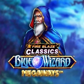 Fire Blaze Blue Wizard Megaways logo – Slots by Rarestone Gaming at Gambloria Casino