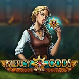 Mercy Of The Gods slot logo by NetEnt at Gambloria Casino